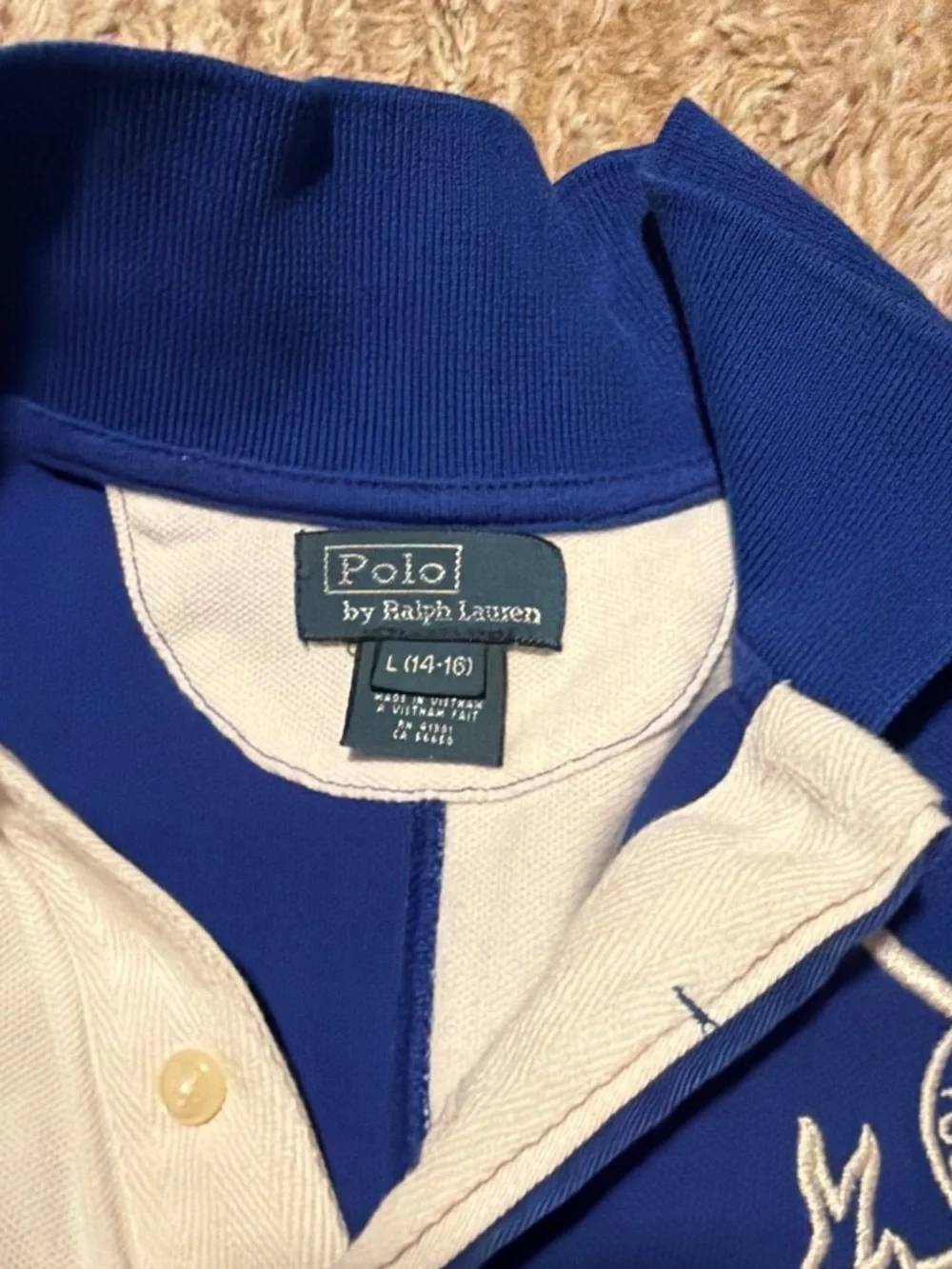 Ralph Lauren Kids Navy & White Colorblock Rugby Polo